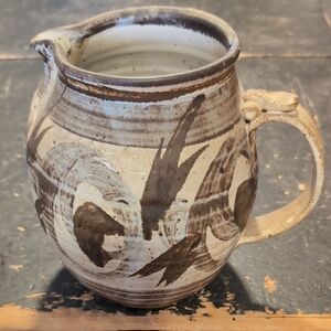 Joan Glasgow Handcrafted Ceramic Pitcher - Brown, Gray and Cream